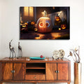 1Pcs Drop Ping Framed Canvas Wall Art Decor Painting For Halloween, Jack O Lanterns Painting For Halloween Gift, Decoration For Halloween Living Room, Bedroom Decor 4028In Thickness 1.5Inch Multicolor Canvas