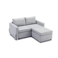 2 Seat Module Sectional Sofa Couch With 1 Ottoman,Seat Cushion And Back Cushion Removable And Washable,Light Grey Light Grey Wood Primary Living Space Soft Modern Rubberwood Foam Linen 2 Seat