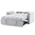 Loveseats Sofa Bed With Pull Out Bed,Adjsutable Back,Light Grey Grey Linen Wood Primary Living Space Medium Soft Tight Back Eucalyptus Pillow Top Arms Foam Linen 2 Seat