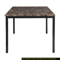 Counter Height Table 1Pc Metal Frame Faux Mable Top Square Transitional Dining Room Furniture Black Dining Room Metal