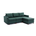 3 Seat Module Sectional Sofa Couch With 1 Ottoman For Living Room,Seat Cushion And Back Cushion Non Removable And Non Washable,Green Green Wood Primary Living Space Soft Modern Rubberwood Foam Linen 3 Seat