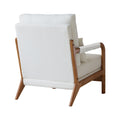 Modern Teddy Fabric Accent Chair,Wood Frame Armchair For Living Room White Teddy