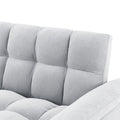 Loveseats Sofa Bed With Pull Out Bed,Adjsutable Back,Light Grey Grey Linen Wood Primary Living Space Medium Soft Tight Back Eucalyptus Pillow Top Arms Foam Linen 2 Seat