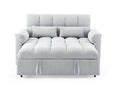Loveseats Sofa Bed With Pull Out Bed,Adjsutable Back,Light Grey Grey Linen Wood Primary Living Space Medium Soft Tight Back Eucalyptus Pillow Top Arms Foam Linen 2 Seat