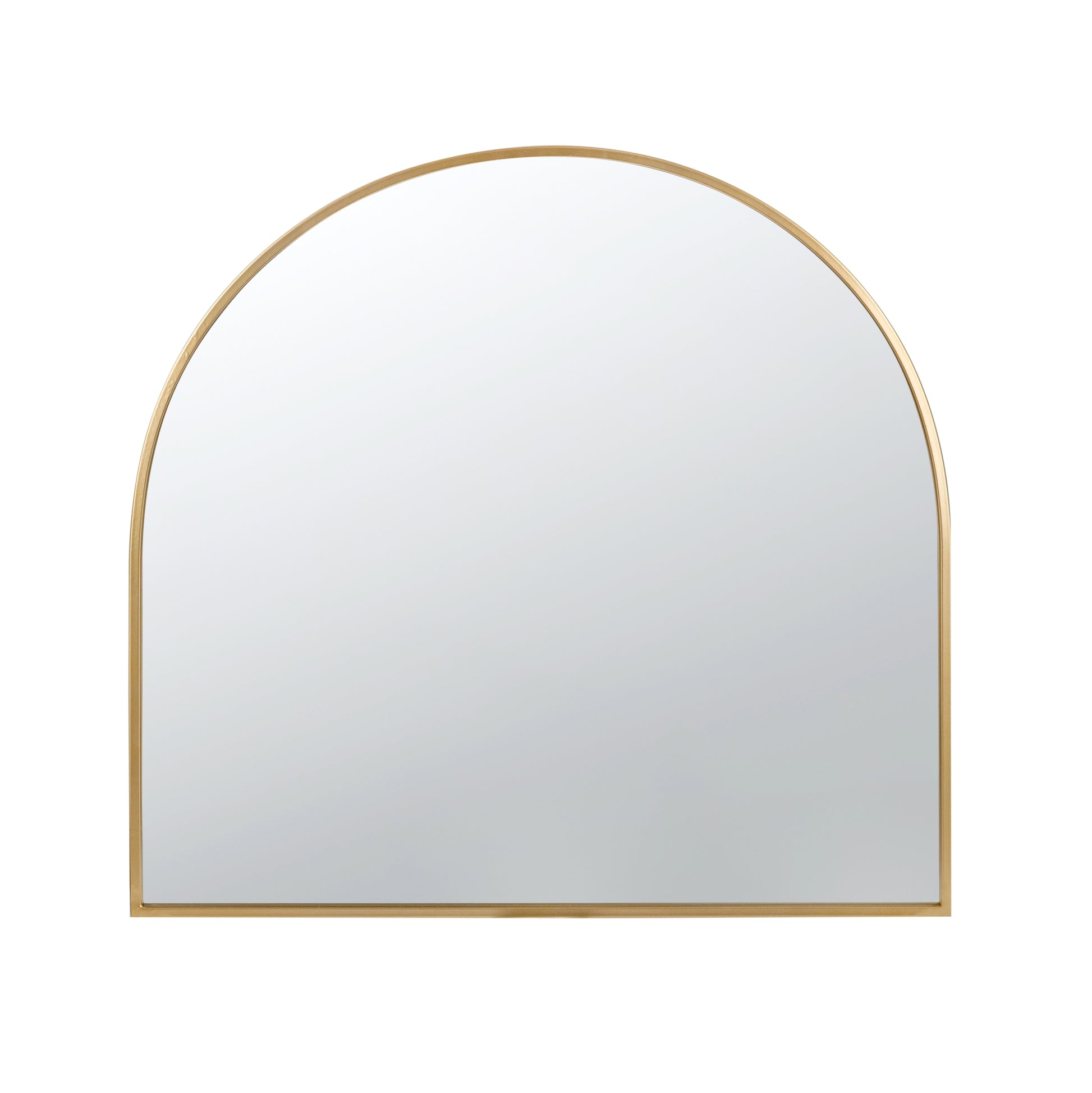 33" X 31" Arched Decorative Accent Mirror With Iron Gold Frame, Wall Deor For Bathroom, Bedroom, Entryway, Mantel Gold Iron