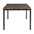 Counter Height Table 1Pc Metal Frame Faux Mable Top Square Transitional Dining Room Furniture Black Dining Room Metal