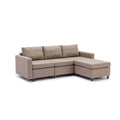 3 Seat Module Sectional Sofa Couch With 1 Ottoman For Living Room,Seat Cushion And Back Cushion Non Removable And Non Washable,Brown Brown Wood Primary Living Space Soft Modern Rubberwood Foam Linen 3 Seat