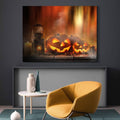 1Pcs Drop Ping Framed Canvas Wall Art Decor Painting For Halloween, Jack O Lanterns Painting For Halloween Gift, Decoration For Halloween Living Room, Bedroom Decor 3624In Thickness 1.5Inch Multicolor Canvas