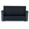 Loveseats Sofa Bed With Pull Out Bed,Adjsutable Back,Blue Grey Blue Grey Linen Wood Primary Living Space Medium Soft Tight Back Eucalyptus Pillow Top Arms Foam Linen 2 Seat