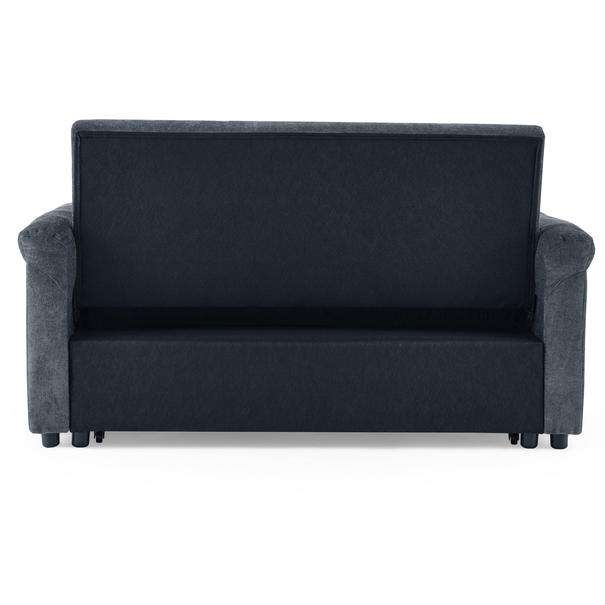 Loveseats Sofa Bed With Pull Out Bed,Adjsutable Back,Blue Grey Blue Grey Linen Wood Primary Living Space Medium Soft Tight Back Eucalyptus Pillow Top Arms Foam Linen 2 Seat