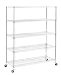 Warehouse, Supermarket,Kitchen,And Other 5 Layer Heavy Duty Adjustable Shelves With Wheels And Adjustable Feet,Each Metal Frame Bearing 300 Pounds. 59.45 