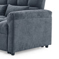 Loveseats Sofa Bed With Pull Out Bed,Adjsutable Back,Blue Grey Blue Grey Linen Wood Primary Living Space Medium Soft Tight Back Eucalyptus Pillow Top Arms Foam Linen 2 Seat