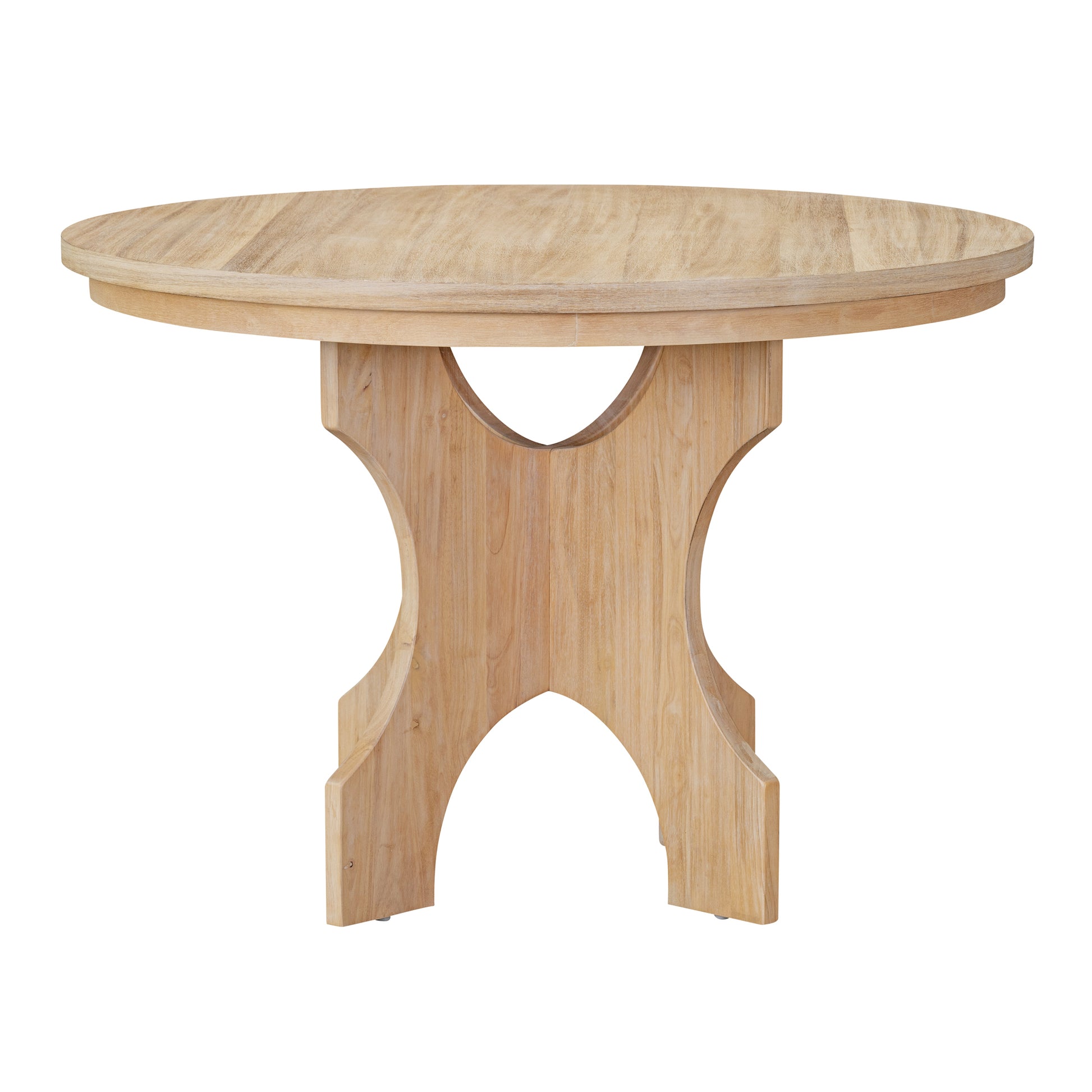 5 Piece Dining Table Set, 44" Round Dining Table With Curved Bench & Side Chairs For 4 5 People For Dining Room And Kitchen Natural Wood Wash Wood Dining Room Distressed Finish Rubberwood Round Dining Table With Chair And Bench Upholstered Chair Wood