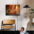 1Pcs Drop Ping Framed Canvas Wall Art Decor Painting For Halloween, Jack O Lanterns Painting For Halloween Gift, Decoration For Halloween Living Room, Bedroom Decor 4028In Thickness 1.5Inch Multicolor Canvas