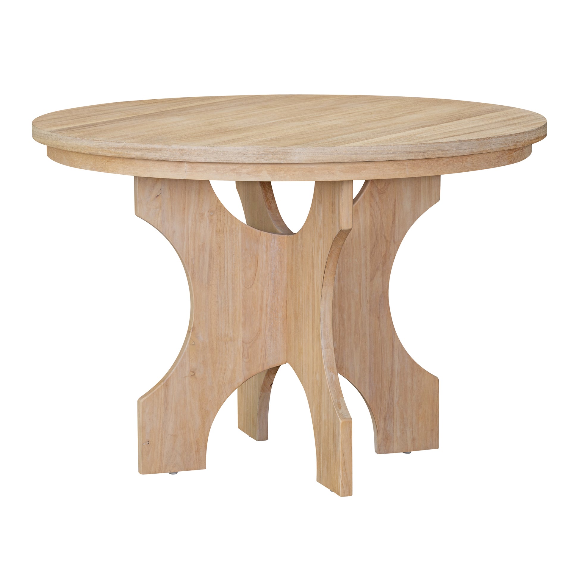 5 Piece Dining Table Set, 44" Round Dining Table With Curved Bench & Side Chairs For 4 5 People For Dining Room And Kitchen Natural Wood Wash Wood Dining Room Distressed Finish Rubberwood Round Dining Table With Chair And Bench Upholstered Chair Wood