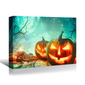 Drop Ping Framed Canvas Wall Art Decor Painting For Halloween, Jack O Lanterns Painting For Halloween Gift, Decoration For Halloween Living Room, Bedroom Decor Ready To Hang Rectangle Framed Multicolor Halloween Oversized 41In Canvas Cultures And