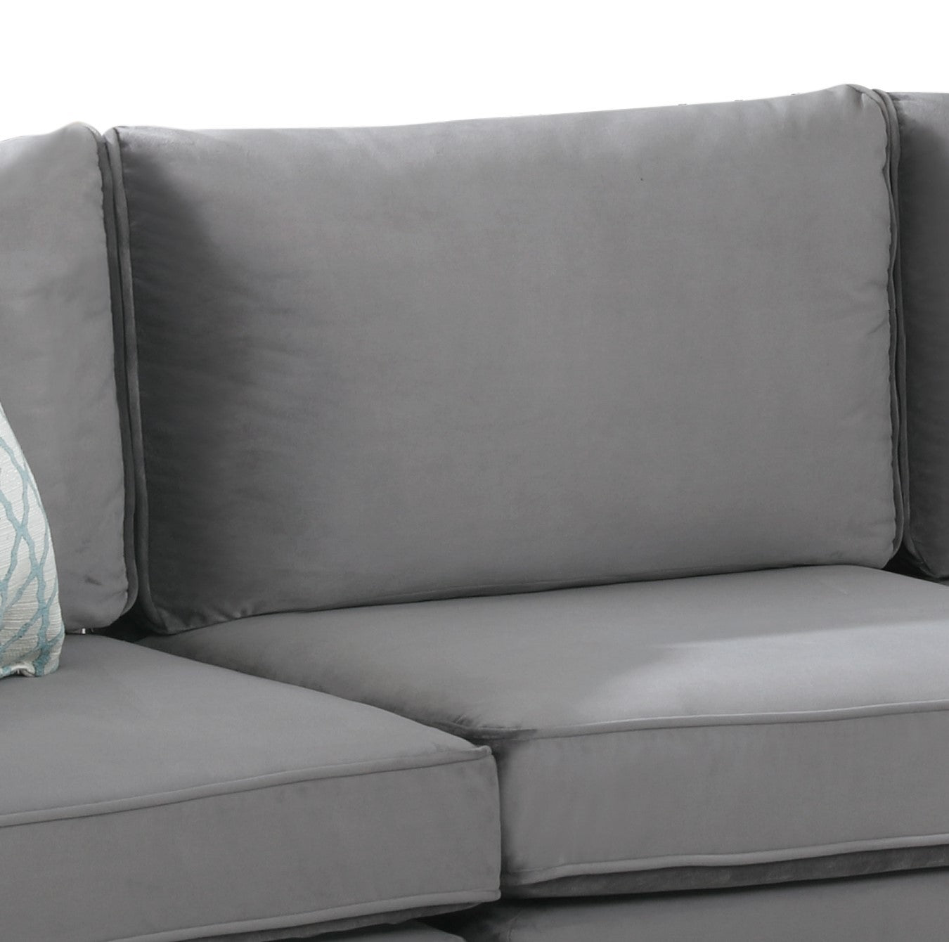 Zelmira 90" Gray Velvet 3Pc Sofa Gray Velvet