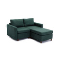 2 Seat Module Sectional Sofa Couch With 1 Ottoman For Living Room,Seat Cushion And Back Cushion Non Removable And Non Washable,Green Green Wood Primary Living Space Soft Modern Rubberwood Foam Linen 2 Seat