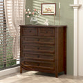 Solid Wood Spray Painted Drawer Dresser Bar,Buffet Tableware Cabinet Lockers Buffet Server Console Table Lockers, Retro Round Handle, Applicable To The Dining Room, Living Room,Kitchen Corridor,Auburn 5 Or More Drawers Auburn Brown Primary Living Space