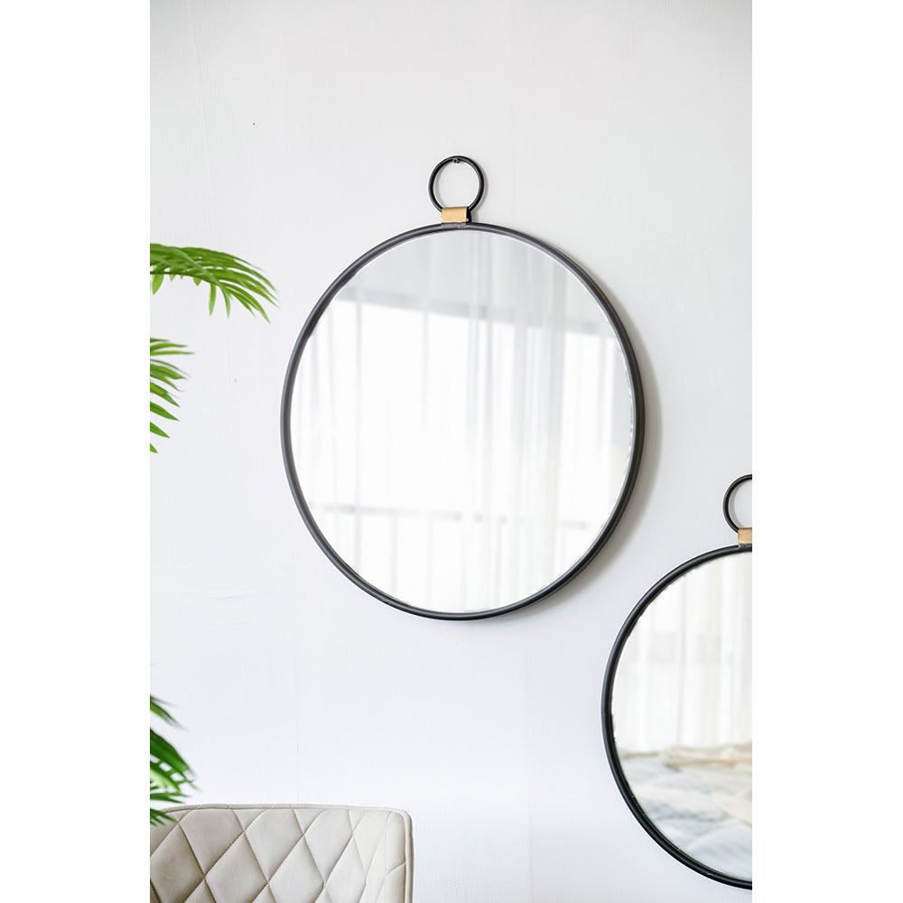 24" X 27" Wall Mirror With Black Frame, Contemporary Minimalist Accent Mirror For Living Room, Foyer, Entryway, Bedroom Black Iron