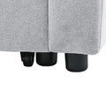 Loveseats Sofa Bed With Pull Out Bed,Adjsutable Back,Light Grey Grey Linen Wood Primary Living Space Medium Soft Tight Back Eucalyptus Pillow Top Arms Foam Linen 2 Seat