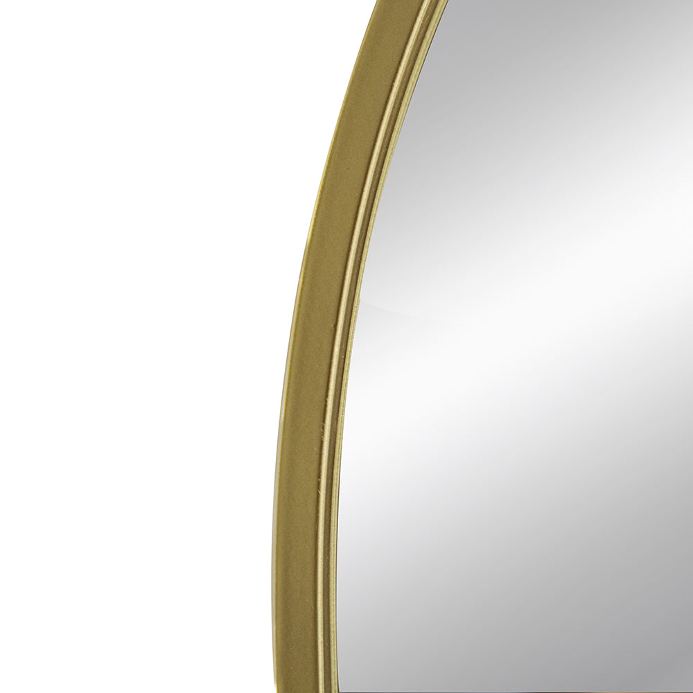 24" X 36" Arched Accent Mirror With Gold Metal Frame For Bathroom, Bedroom, Entryway Wall Gold Iron