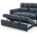 Loveseats Sofa Bed With Pull Out Bed,Adjsutable Back,Blue Grey Blue Grey Linen Wood Primary Living Space Medium Soft Tight Back Eucalyptus Pillow Top Arms Foam Linen 2 Seat