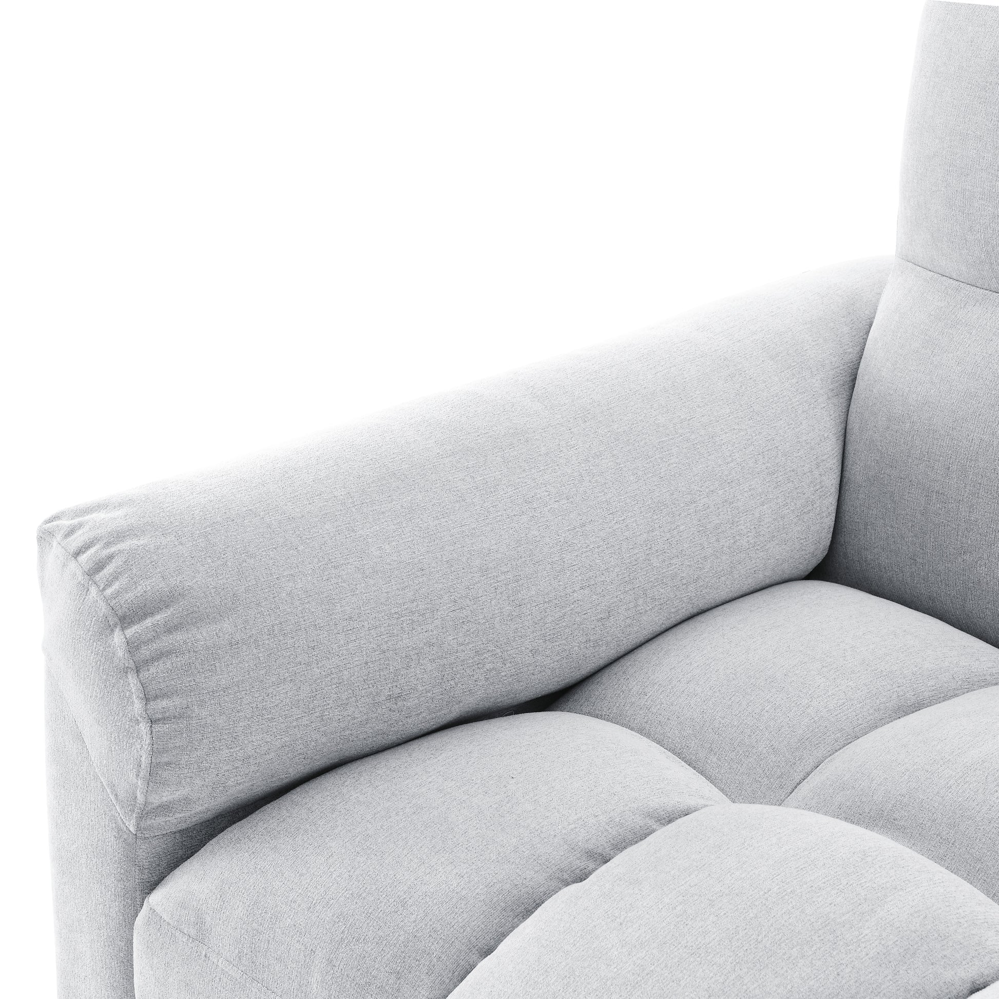 Loveseats Sofa Bed With Pull Out Bed,Adjsutable Back,Light Grey Grey Linen Wood Primary Living Space Medium Soft Tight Back Eucalyptus Pillow Top Arms Foam Linen 2 Seat