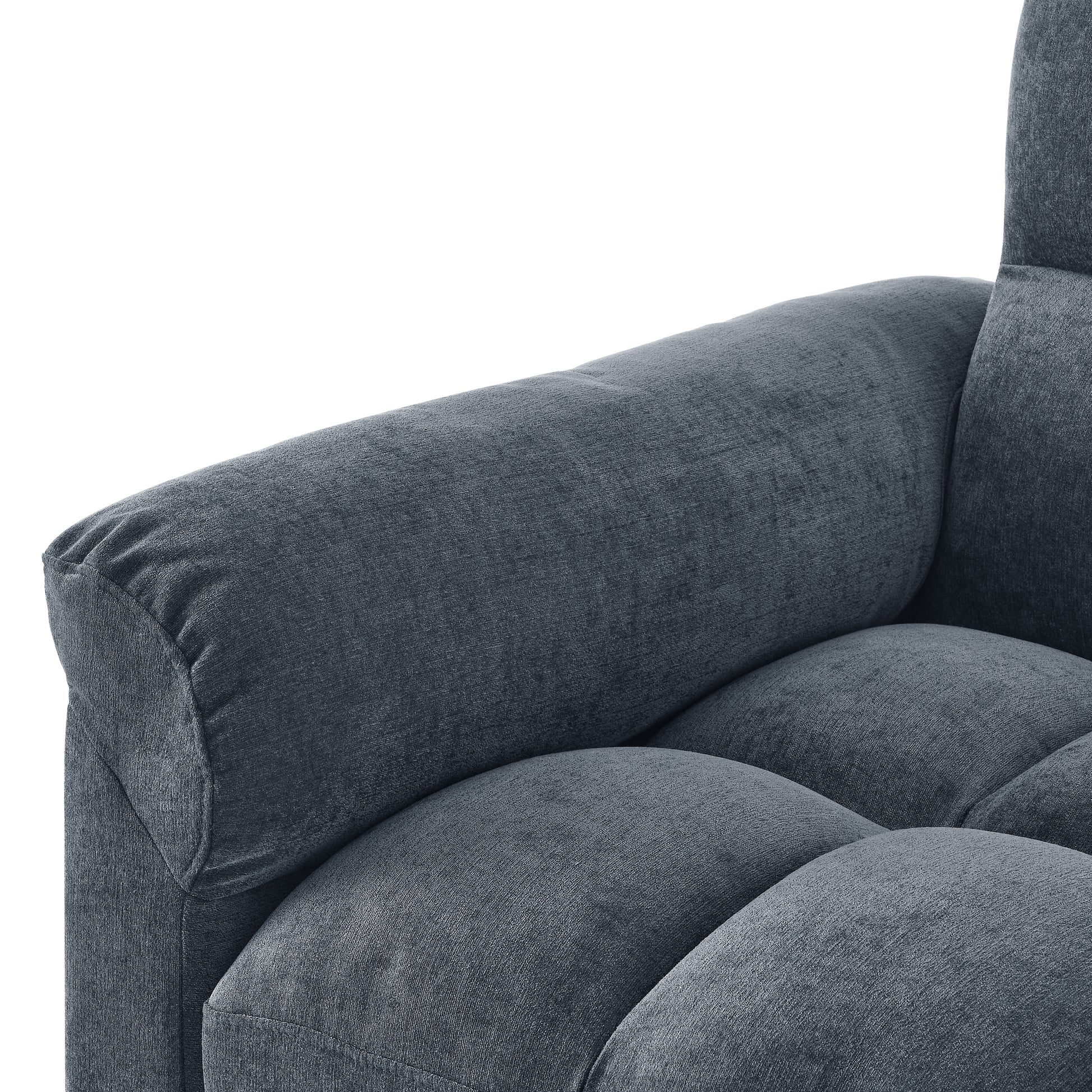 Loveseats Sofa Bed With Pull Out Bed,Adjsutable Back,Blue Grey Blue Grey Linen Wood Primary Living Space Medium Soft Tight Back Eucalyptus Pillow Top Arms Foam Linen 2 Seat