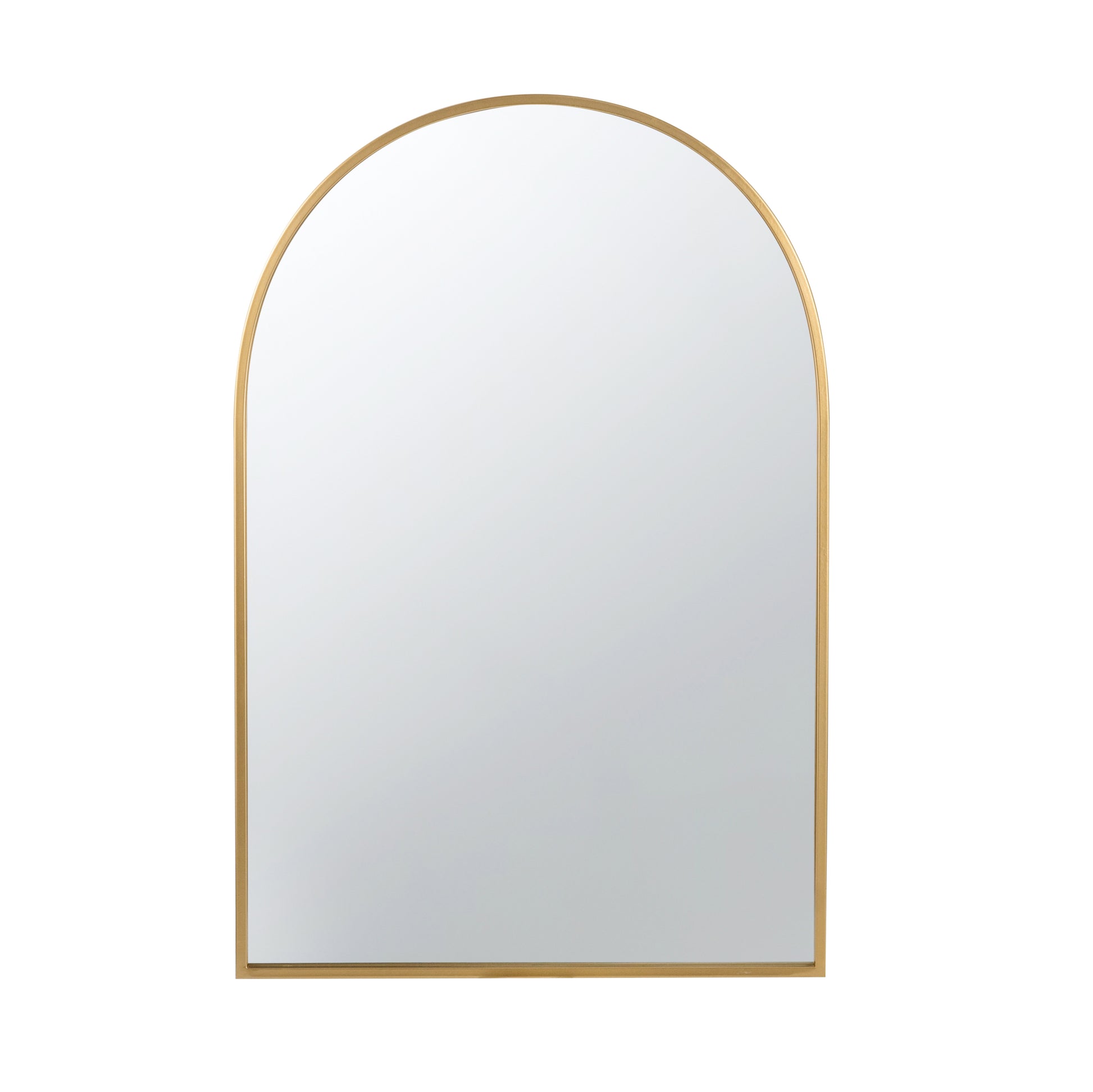 24" X 36" Arched Accent Mirror With Gold Metal Frame For Bathroom, Bedroom, Entryway Wall Gold Iron