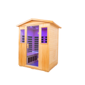 Four Person Basswood Far Infrared Outdoor Sauna Room Natural Wood Solid Wood