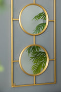 3 Mirror Piece Wall Mirror In Gold Rectangular Frame, Home Wall Decor For Bedroom Living Room, 43