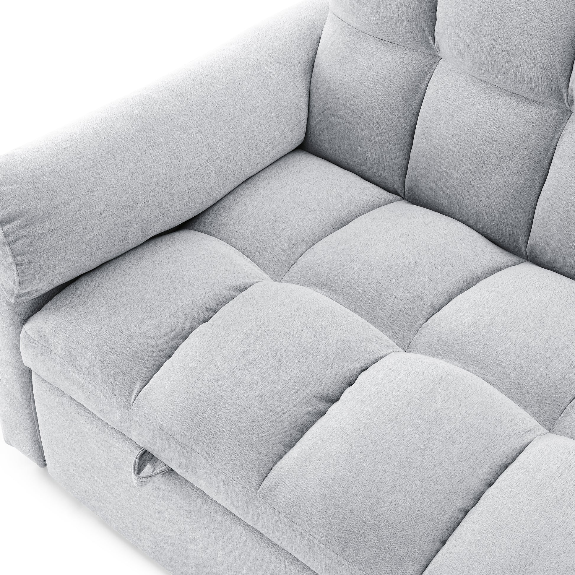 Loveseats Sofa Bed With Pull Out Bed,Adjsutable Back,Light Grey Grey Linen Wood Primary Living Space Medium Soft Tight Back Eucalyptus Pillow Top Arms Foam Linen 2 Seat
