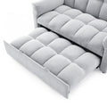 Loveseats Sofa Bed With Pull Out Bed,Adjsutable Back,Light Grey Grey Linen Wood Primary Living Space Medium Soft Tight Back Eucalyptus Pillow Top Arms Foam Linen 2 Seat