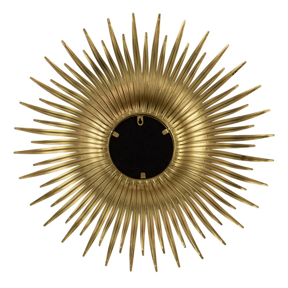 28.3" In Retro Design Gold Sunburst Metal Wall Mirror Decorative Mirror For A Bedroom, Dressing Room, Hallway Or Living Space. Gold Iron