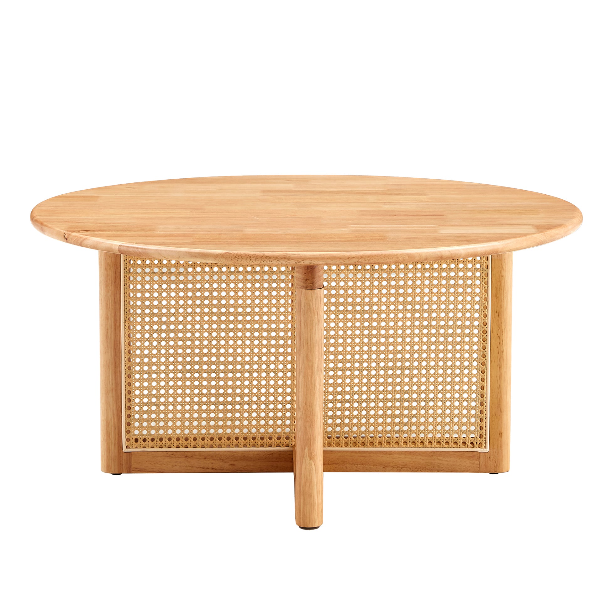 Naturally Elegant Wooden Coffee Table With Faux Rattan Accents Perfect For Stylish Living Rooms And Cozy Tea Time Natural Wood Wood
