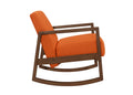 1Pc Rocker Accent Chair Modern Living Room Plush Cushion Orange Soft Upholstery Hardwood Frame Elegant Style Comfort Relax Orange Primary Living Space Modern Solid Wood