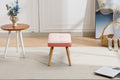 Wooden Step Ottoman,Wooden Step Stool For Adults,Square Cushion Foot Stool,Small Stool With Non Slip Pad,Wood Stool Suitable For Bedroom, Living Room And Kitchen Pink Pink Foam Linen