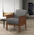 Durable Accent Chair 1Pc Luxurious Gray Upholstery Plush Cushion Comfort Modern Living Room Furniture Gray Primary Living Space Contemporary,Modern,Traditional Wood