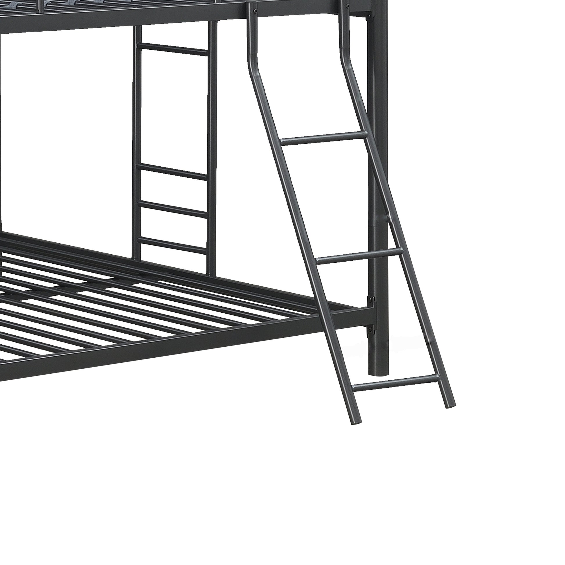 Furnituretriple Bunk Bed, Full Full Full, Black Black Metal