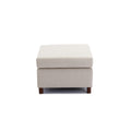 4 Seat Module Sectional Sofa Couch With 1 Ottoman For Living Room,Seat Cushion And Back Cushion Non Removable And Non Washable,Cream Cream Wood Primary Living Space Soft Modern Rubberwood Foam Linen 4 Seat
