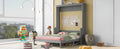 Queen Size Murphy Bed With A Shelf, Gray Box Spring Not Required Queen Gray Wood Bedroom Murphy Solid Wood Mdf