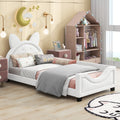 Teddy Fleece Twin Size Upholstered Daybed With Carton Ears Shaped Headboard, White Box Spring Not Required Twin White Wood Daybeds Upholstered