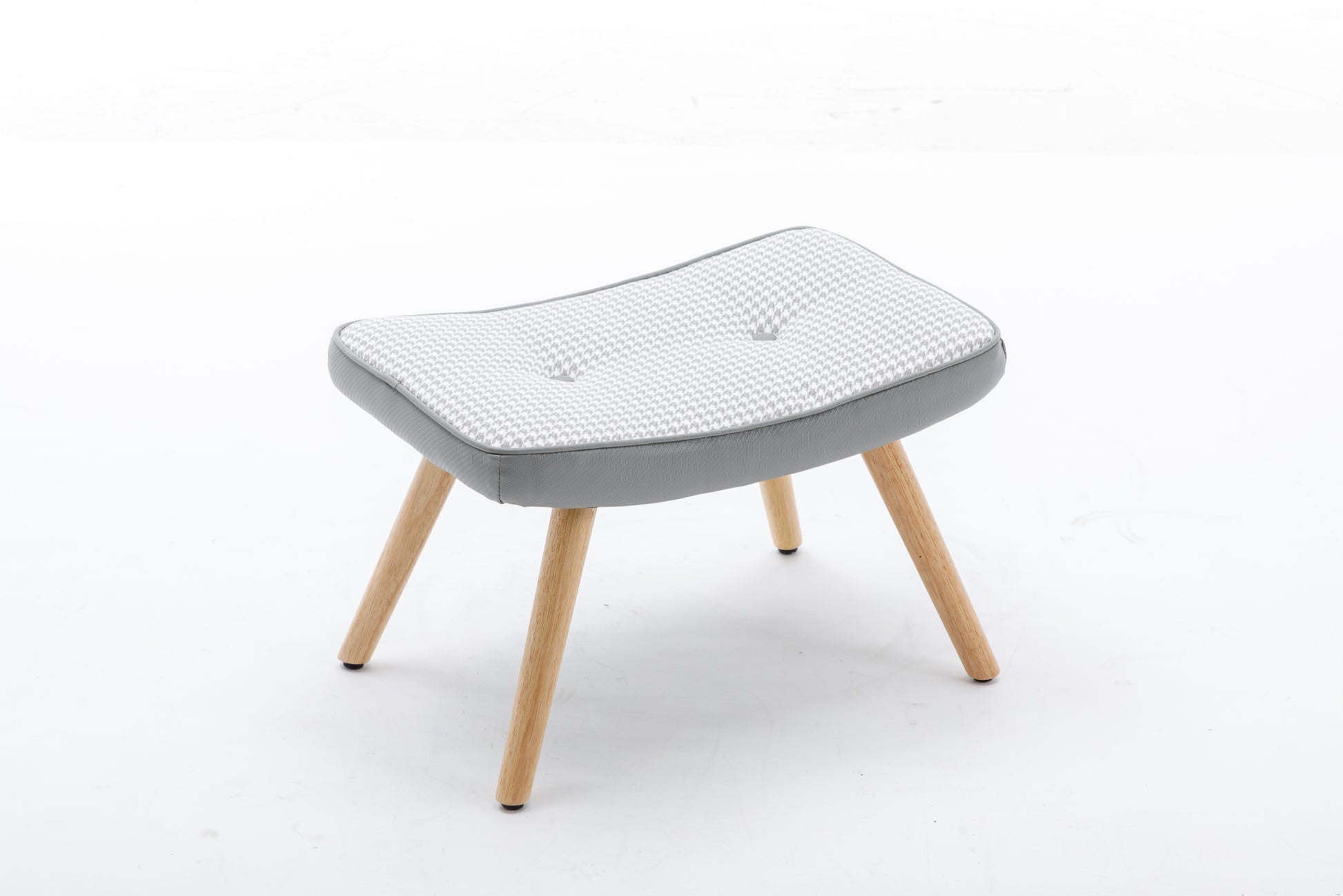 Wooden Step Ottoman,Wooden Step Stool For Adults,Square Cushion Foot Stool,Small Stool With Non Slip Pad,Wood Stool Suitable For Bedroom, Living Room And Kitchen Light Grey Light Gray Foam Linen