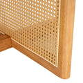 Naturally Elegant Wooden Coffee Table With Faux Rattan Accents Perfect For Stylish Living Rooms And Cozy Tea Time Natural Wood Wood