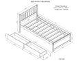 Modern Design Wooden Twin Size Platform Bed With 2 Drawers For Grey Color Grey Rubber Wood