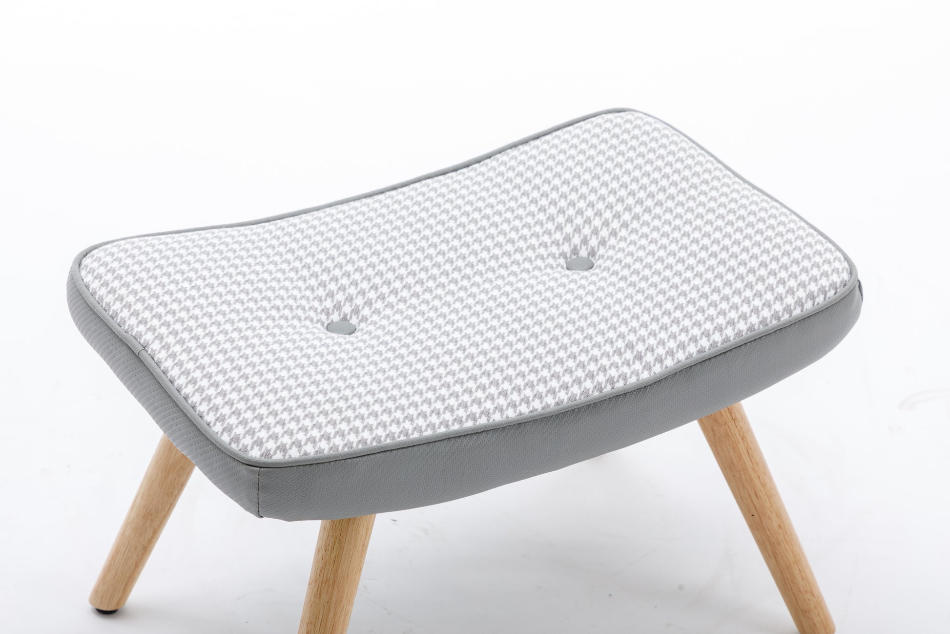 Wooden Step Ottoman,Wooden Step Stool For Adults,Square Cushion Foot Stool,Small Stool With Non Slip Pad,Wood Stool Suitable For Bedroom, Living Room And Kitchen Light Grey Light Gray Foam Linen