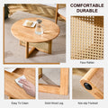 Naturally Elegant Wooden Coffee Table With Faux Rattan Accents Perfect For Stylish Living Rooms And Cozy Tea Time Natural Wood Wood
