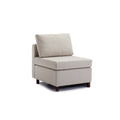 4 Seat Module Sectional Sofa Couch With 1 Ottoman For Living Room,Seat Cushion And Back Cushion Non Removable And Non Washable,Cream Cream Wood Primary Living Space Soft Modern Rubberwood Foam Linen 4 Seat