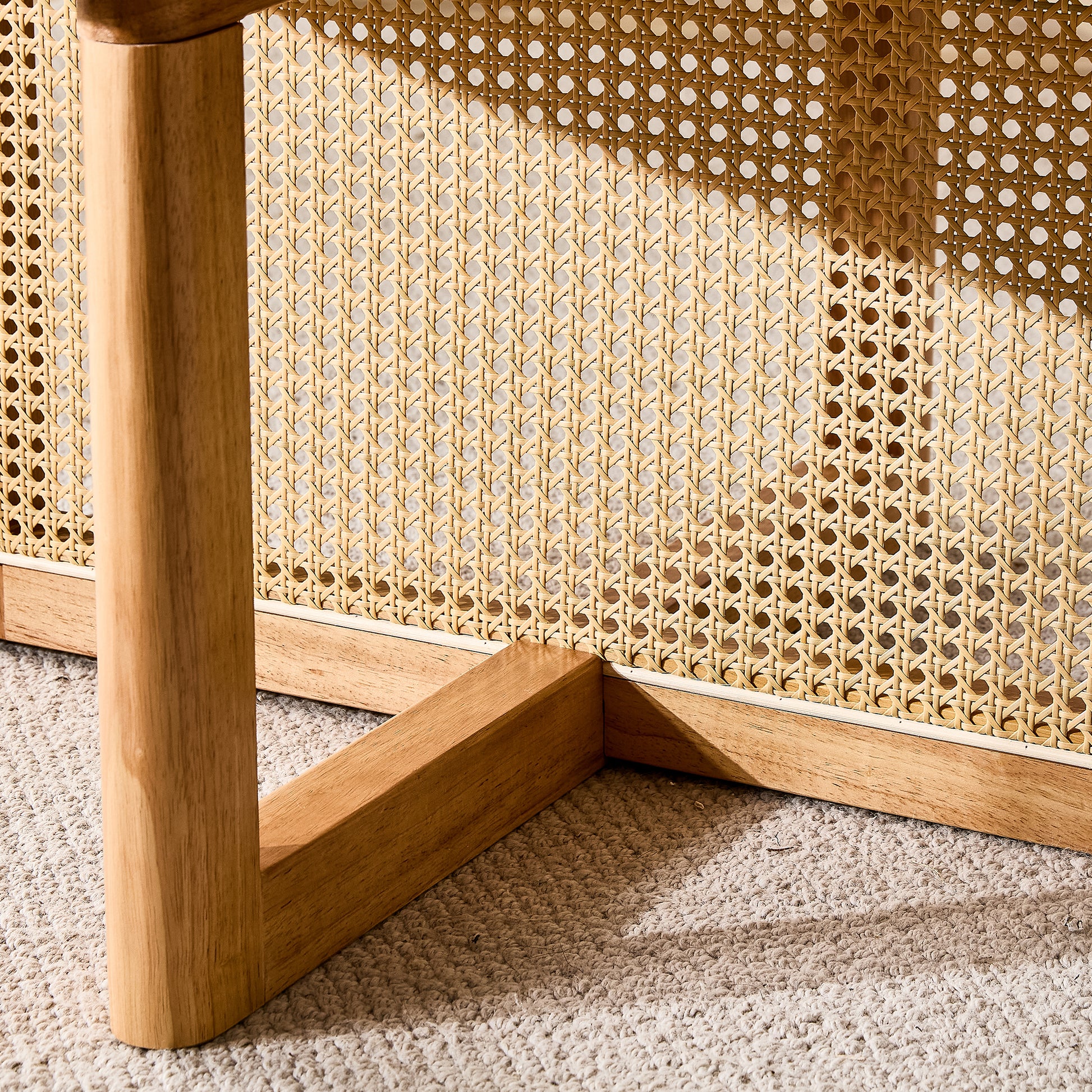 Naturally Elegant Wooden Coffee Table With Faux Rattan Accents Perfect For Stylish Living Rooms And Cozy Tea Time Natural Wood Wood